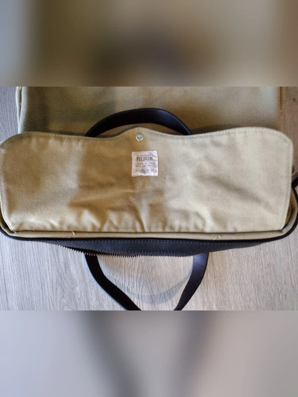 Filson Rugged Twill And Bridle Leather Briefcase W/ Shoulder Strap